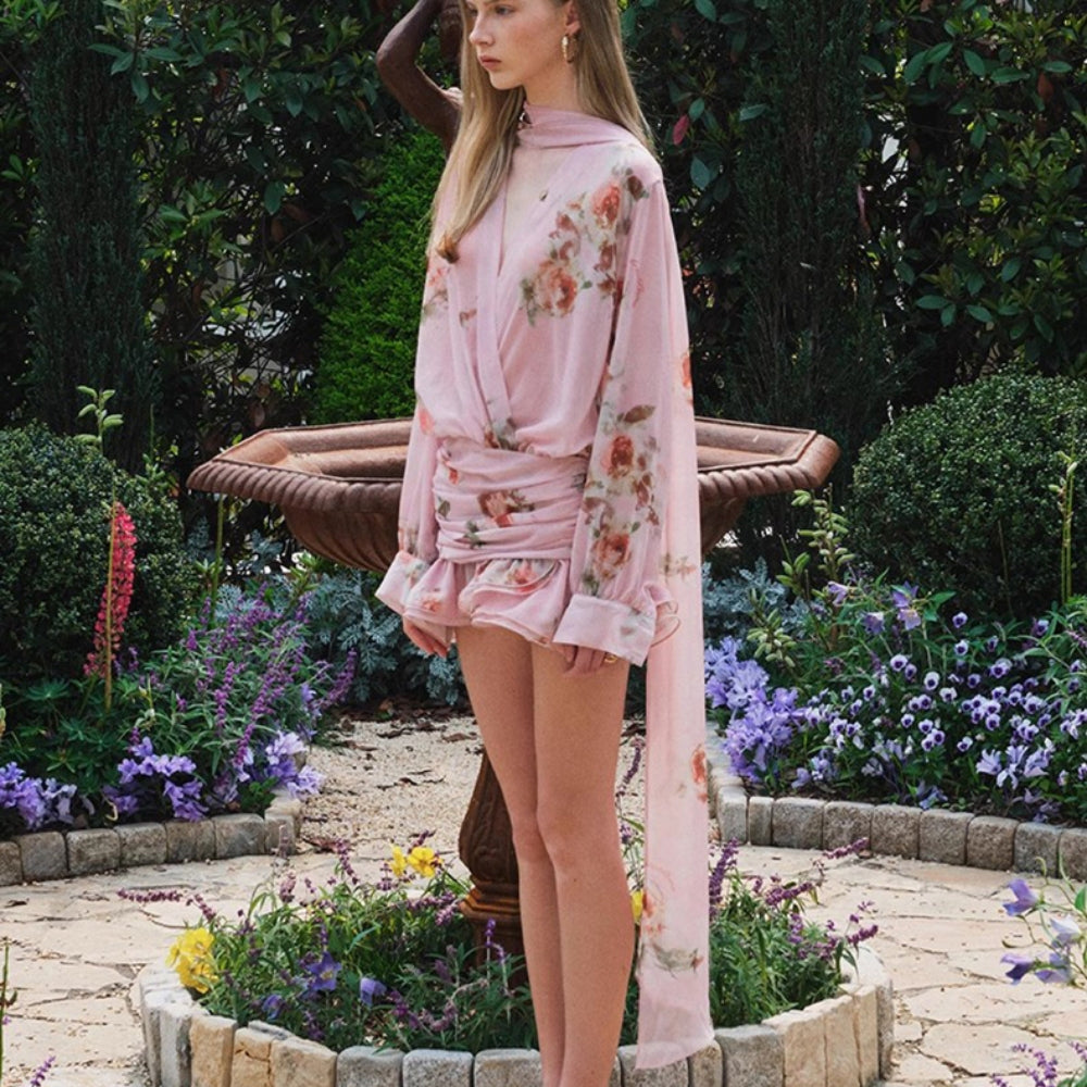 ARTE PURA Blue/Pink Scarf Dress
