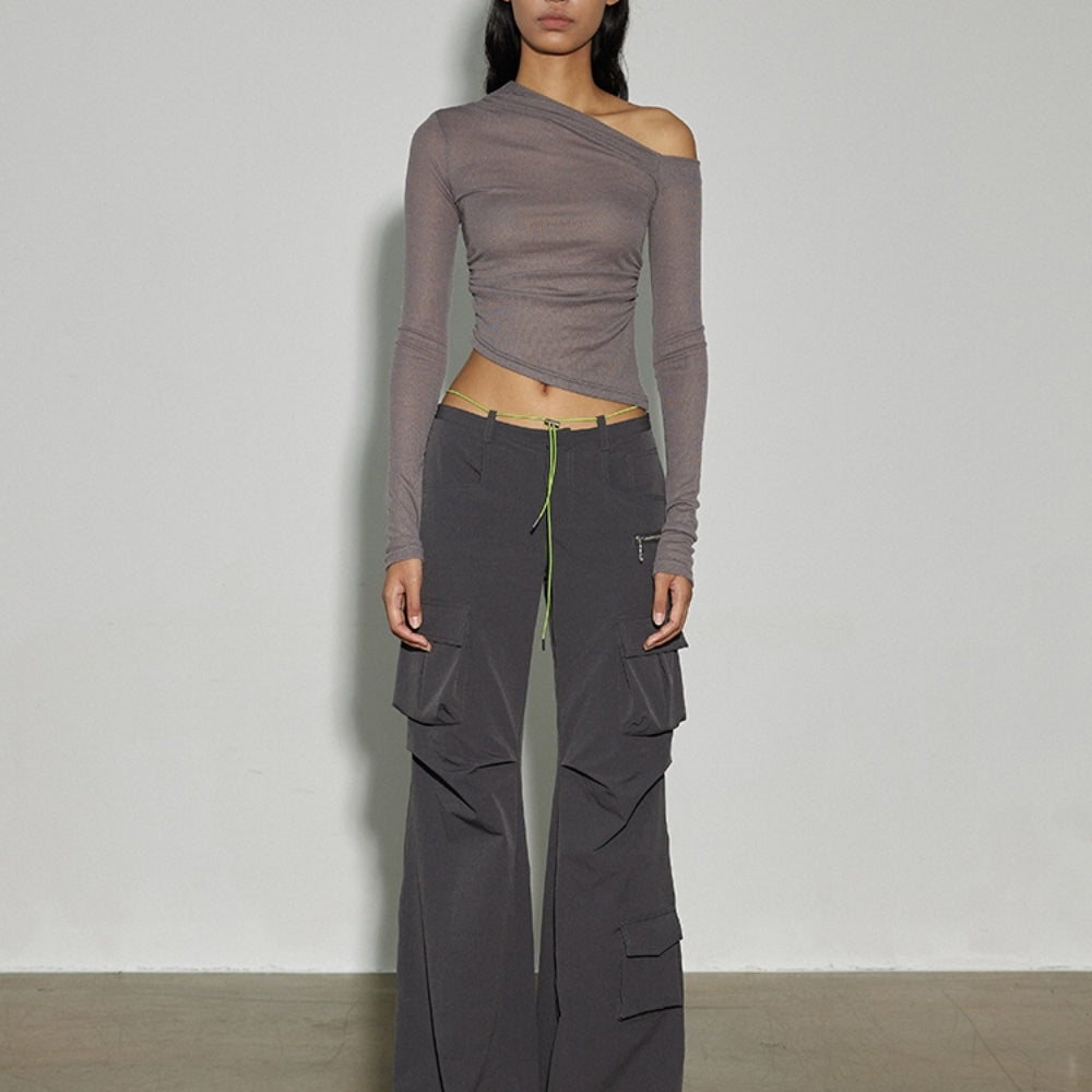SANFRONTIERES Asymmetrical Knit Top