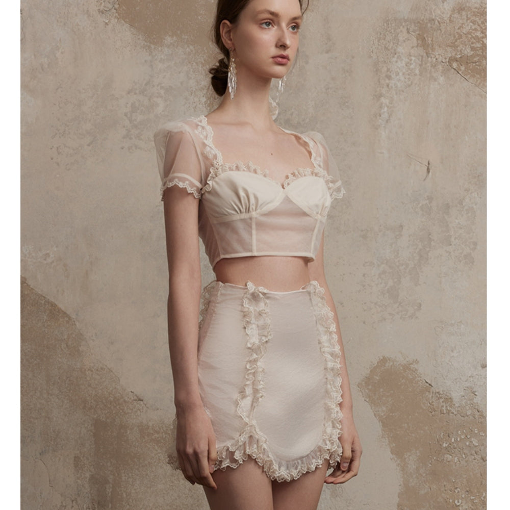 FA SOGNO Lace Pencil Skirt