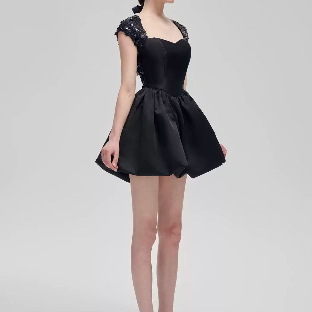 FA SOGNO Black Swan Sequin Dress