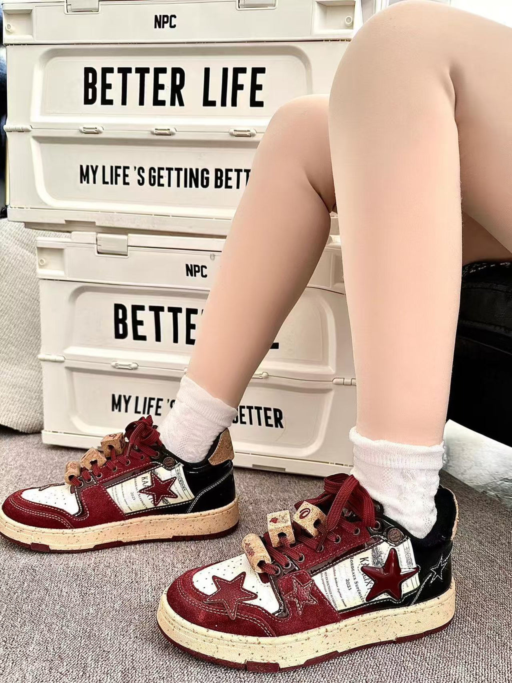KAALIXTO丨Retro Star Sneakers-Wine Limited