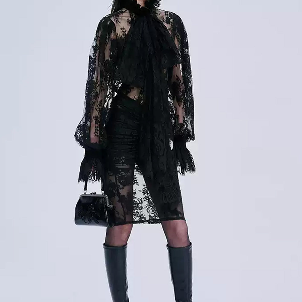 MARKGONG Lace Ruffle Shirt