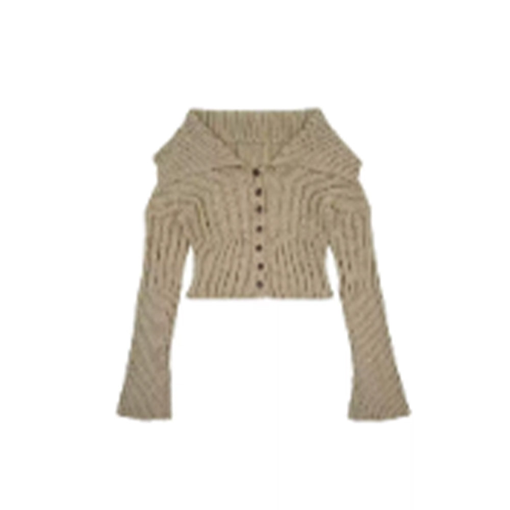 SIJIASUDIO Yellow Cropped Sweater