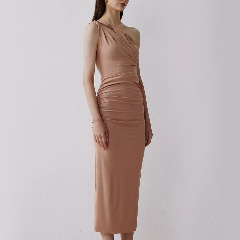 SIJIASUDIO Pink Asymmetrical Dress