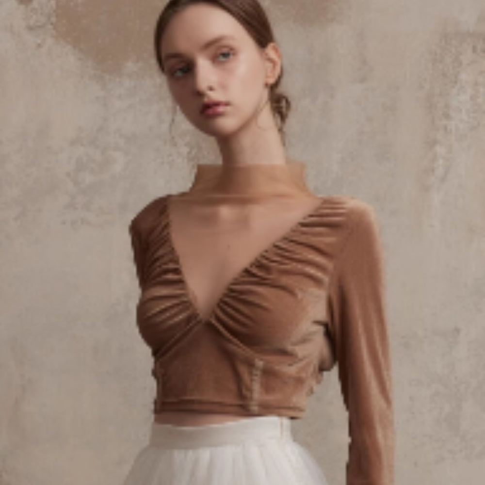 FA SOGNO Velvet Backless Top