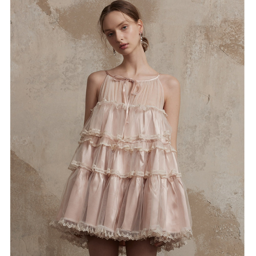 FA SOGNO Pink Lace Dress