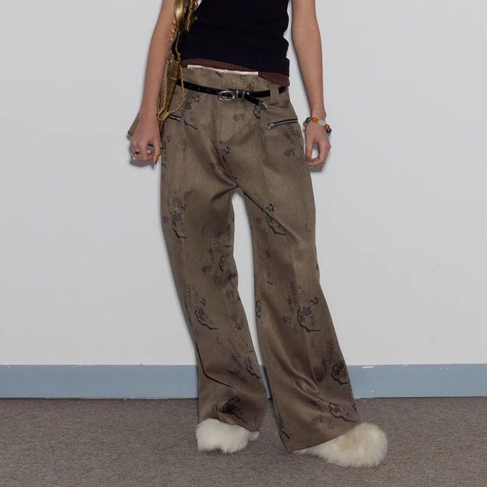 MEDIUM WELL Printed Wide-Leg Pants