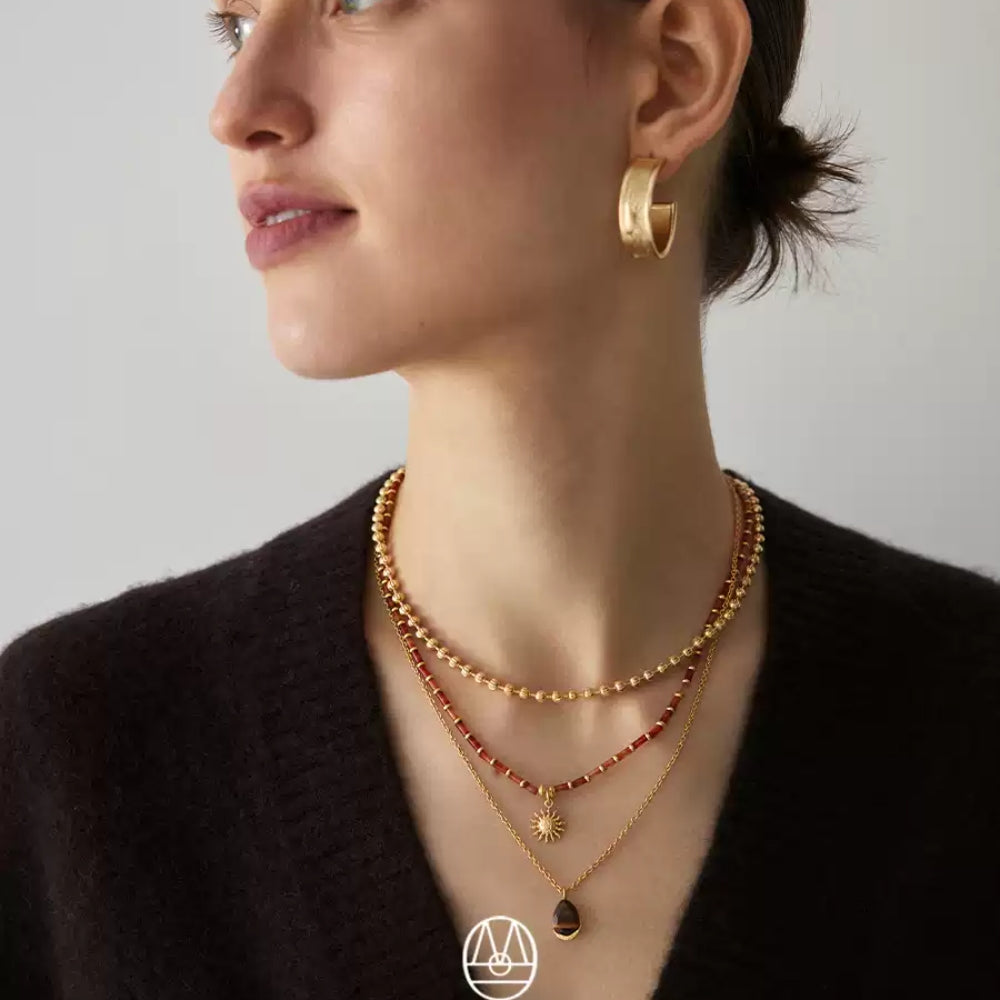 MONSECRET Red Agate Necklace