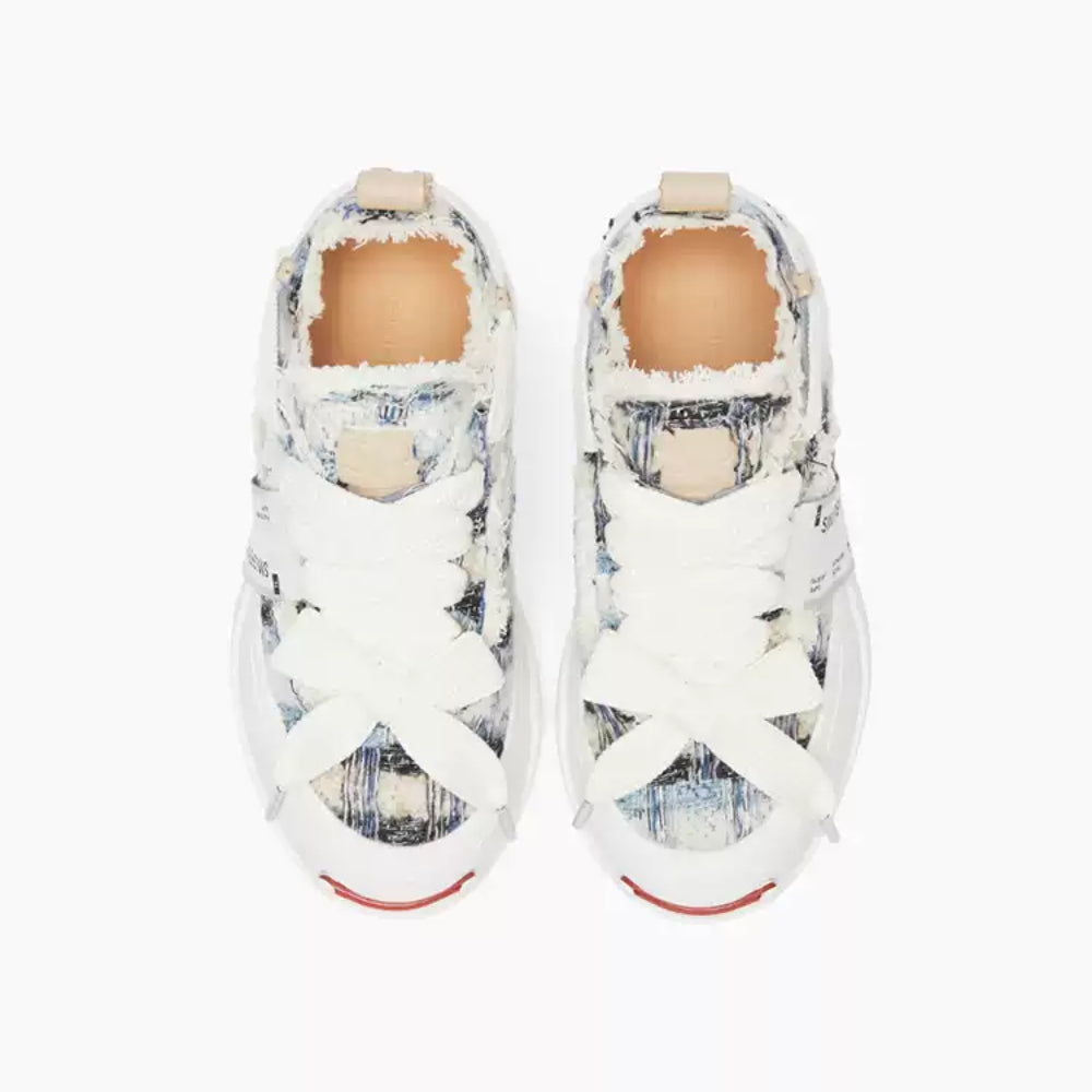 SMILEREPULIC denim open smile platform shoes blue and black