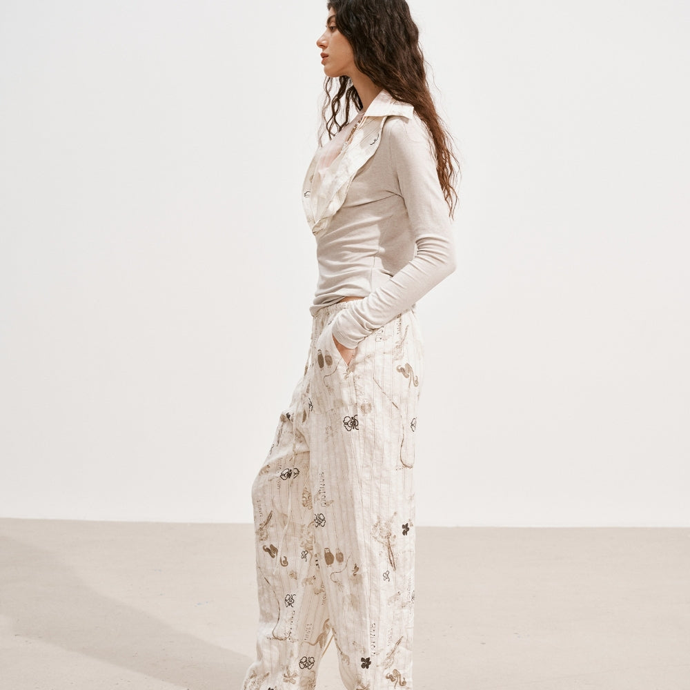 MEDIUM WELL Linen Print Pants