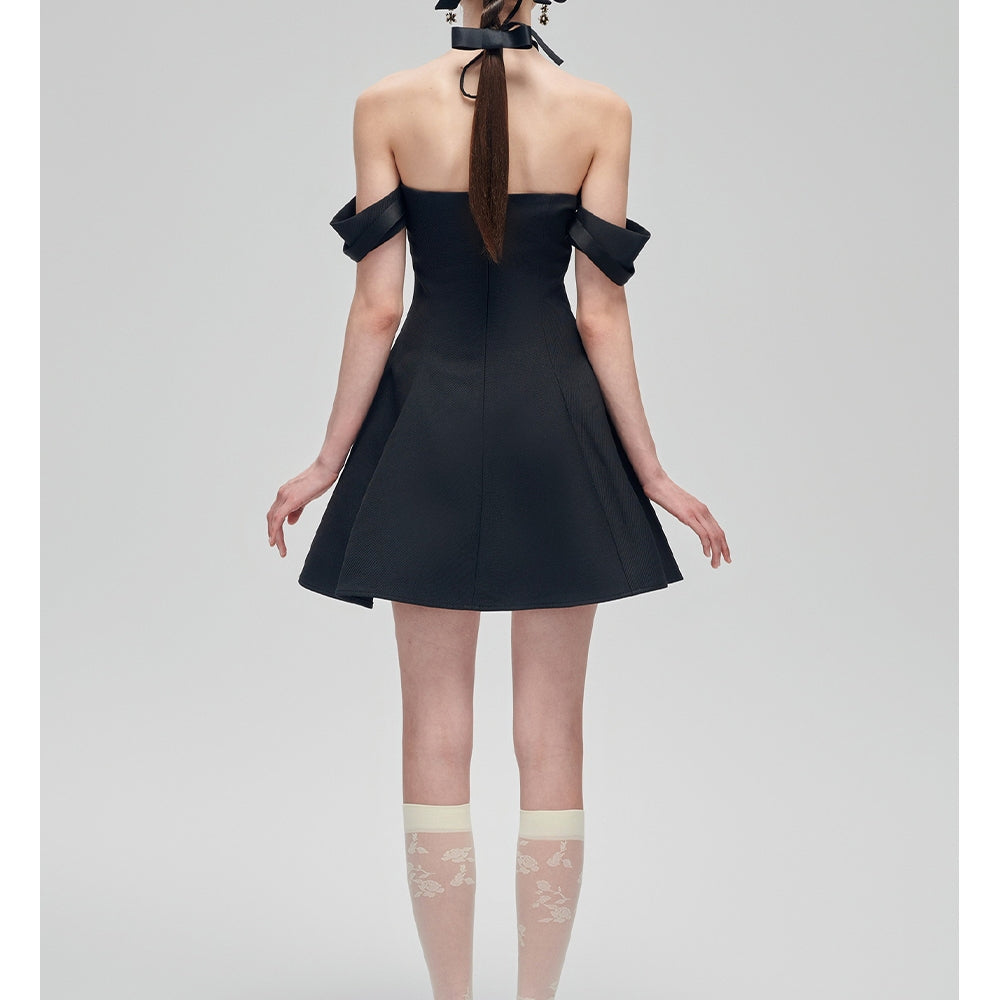 FA SOGNO Black Bow Dress