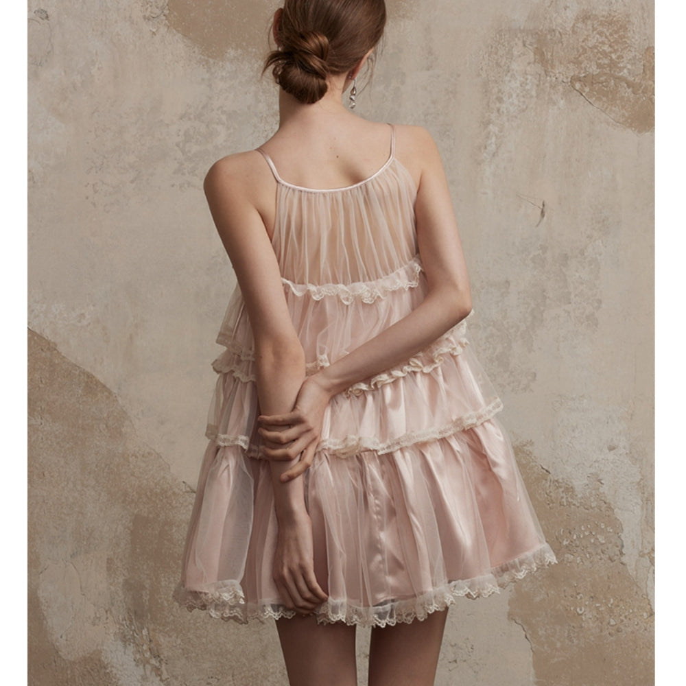 FA SOGNO Pink Lace Dress