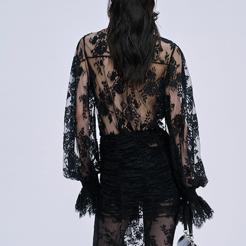 MARKGONG Lace Ruffle Shirt