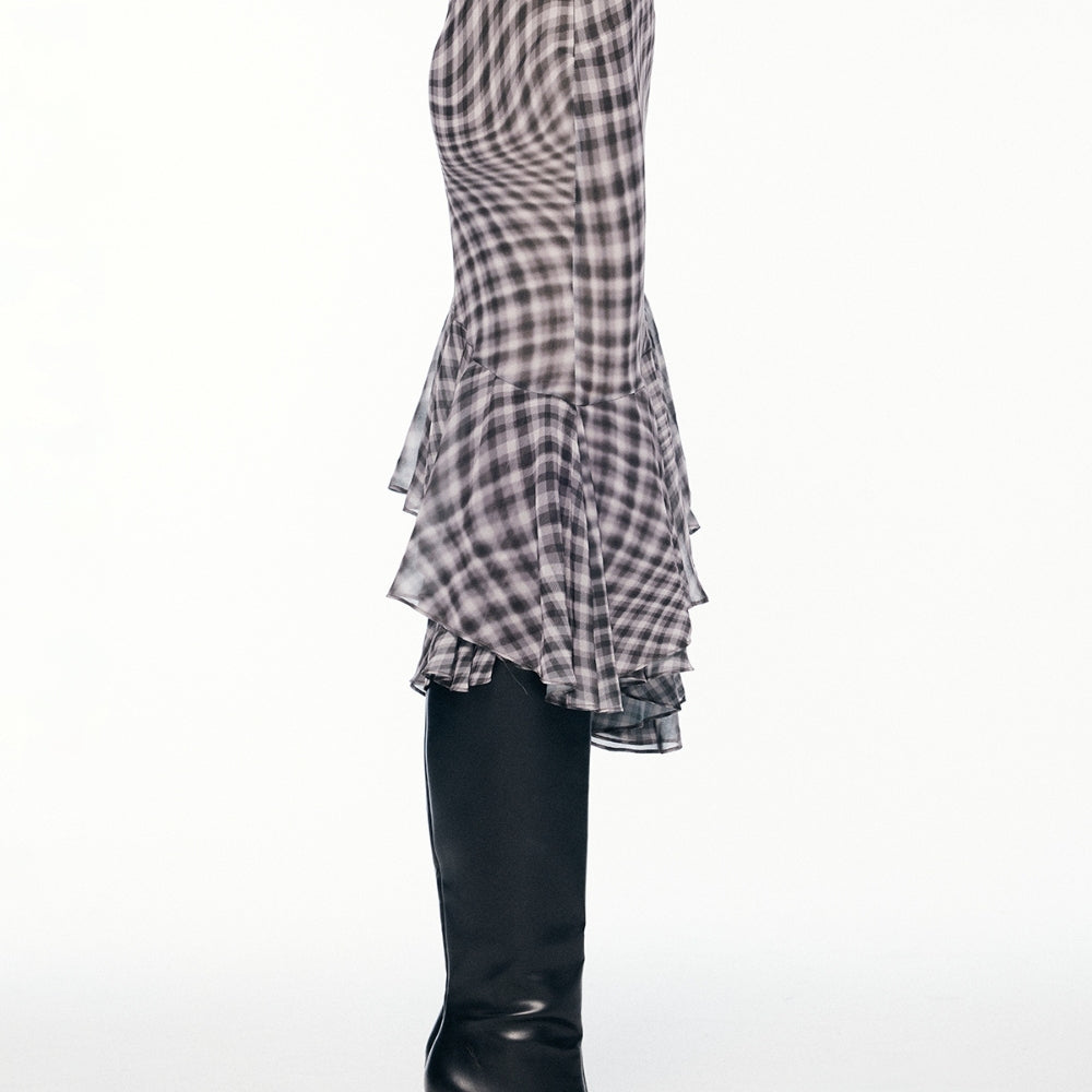 SANFRONTIERES Steam Grid Skirt
