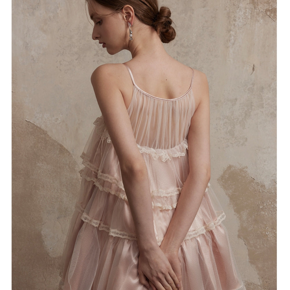 FA SOGNO Pink Lace Dress