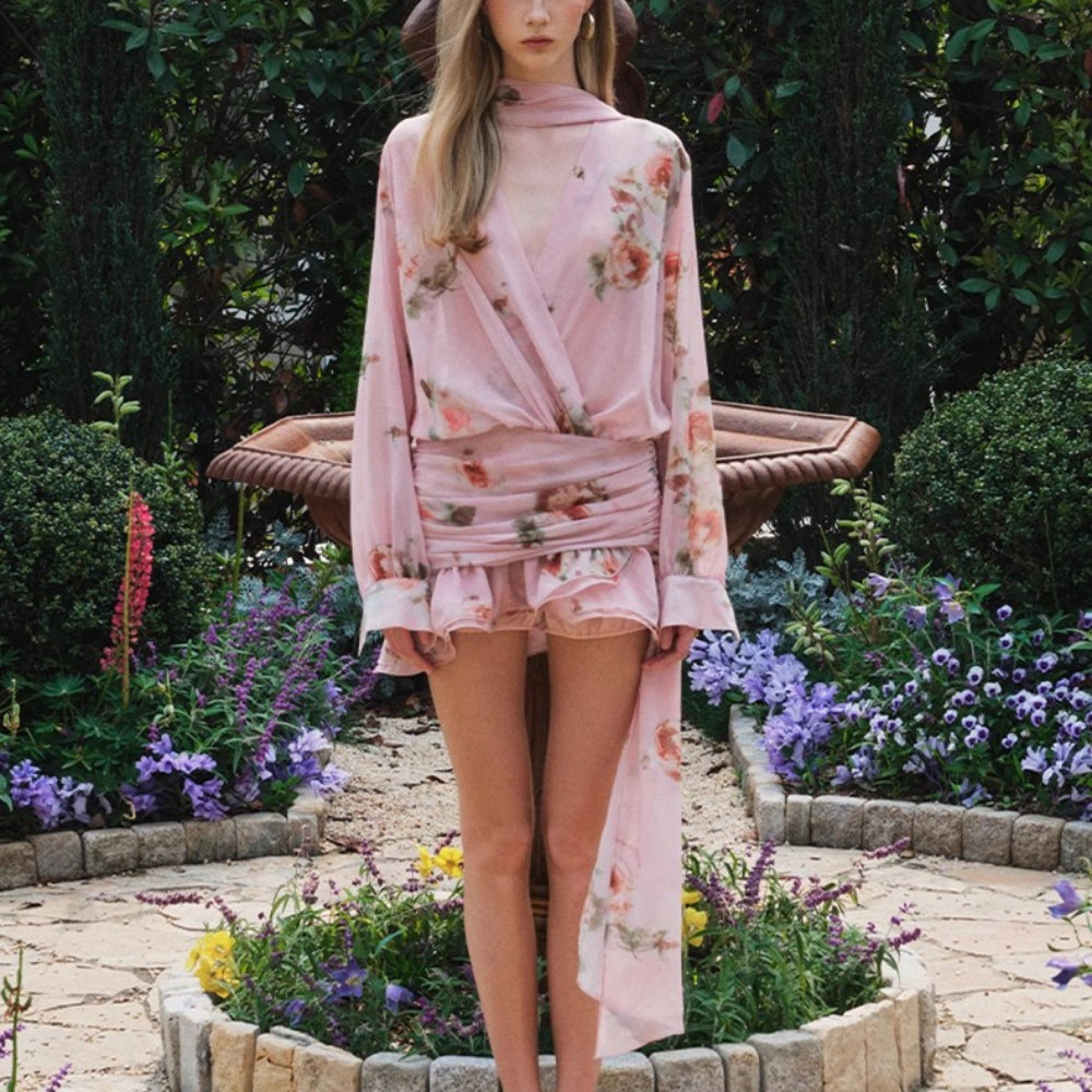 ARTE PURA Blue/Pink Scarf Dress