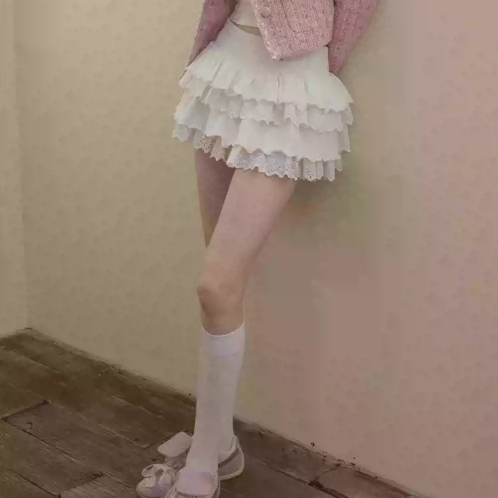 WOOHA White Tiered Skirt