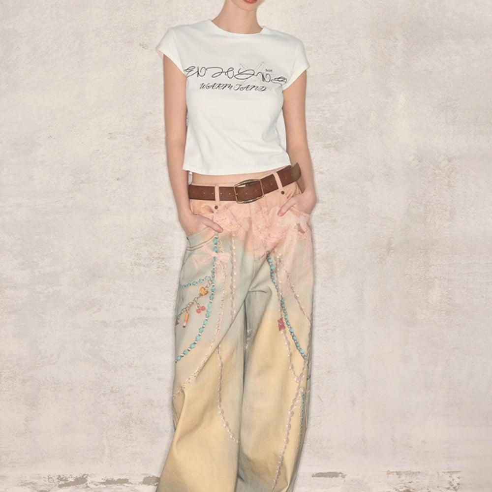 WOOHA 3D Lace Jeans