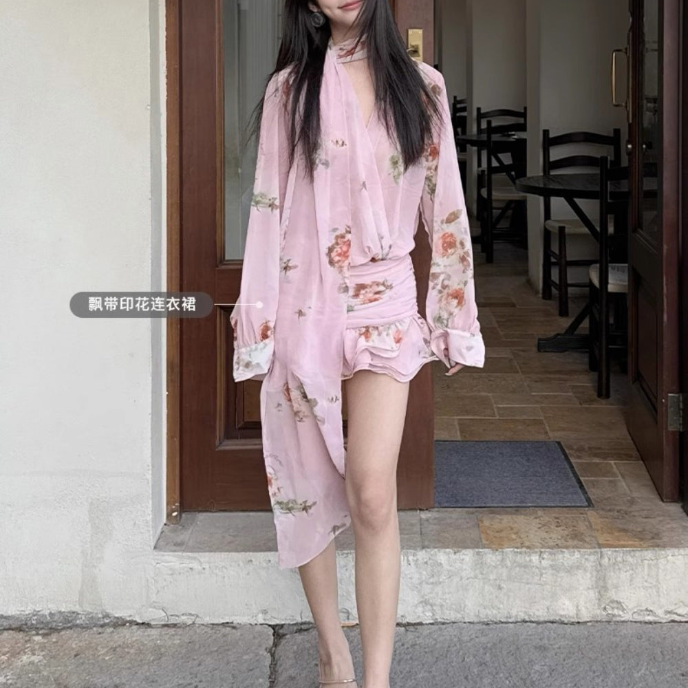 ARTE PURA Blue/Pink Scarf Dress