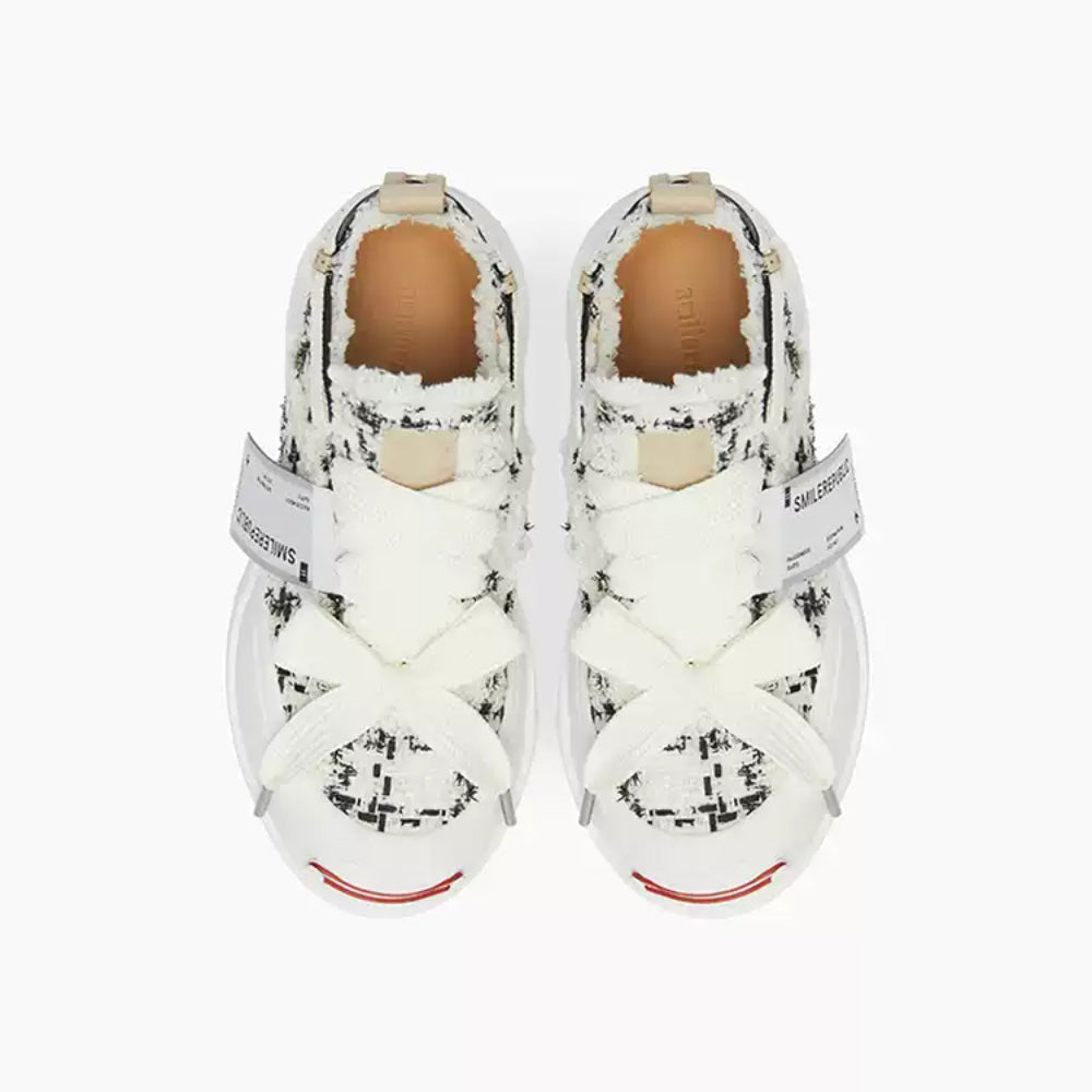 SMILEREPULIC open smile platform shoes black and white