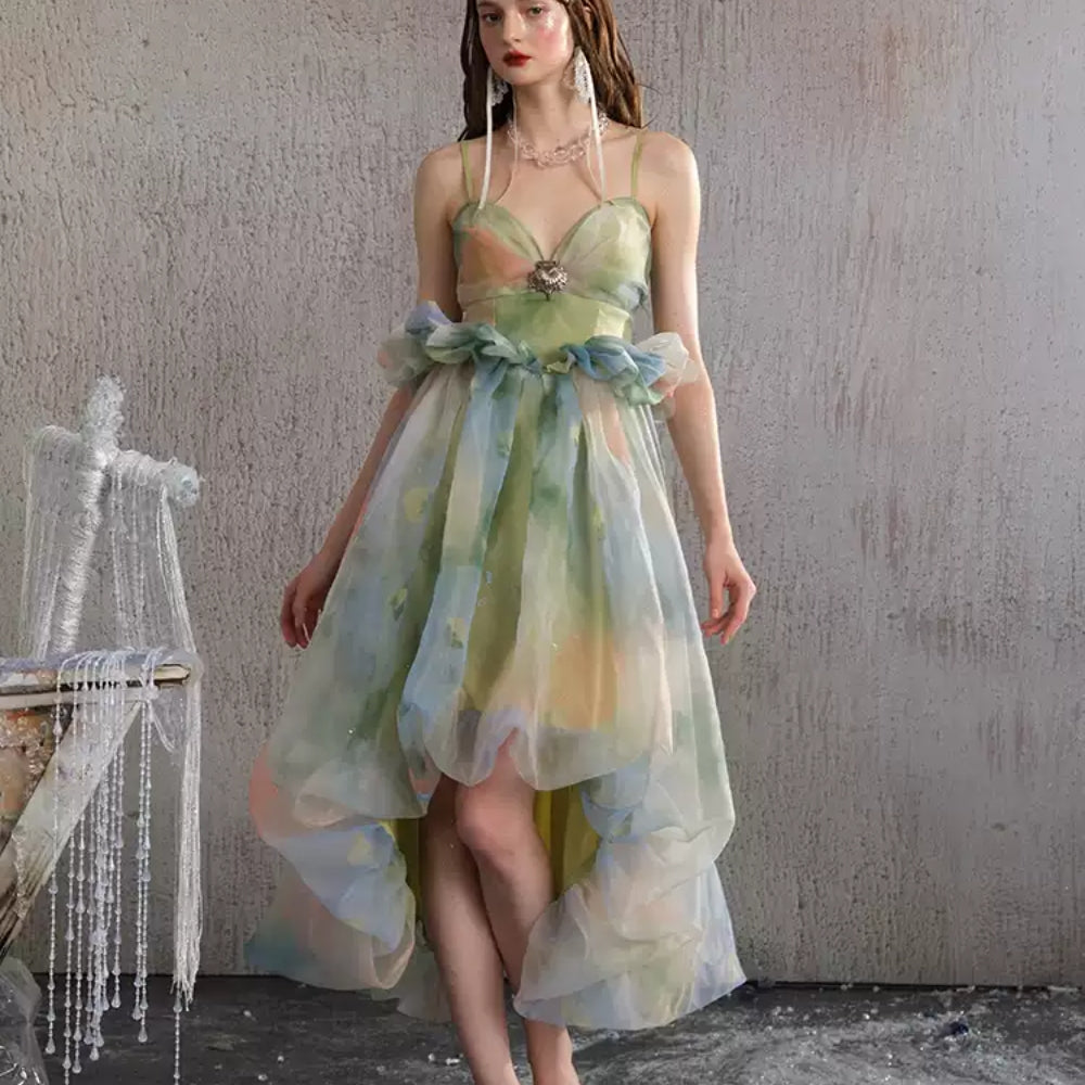 ARTE PURA Green Bustier Dress