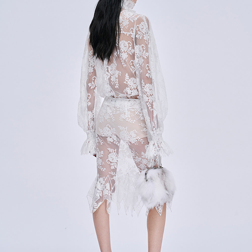 MARKGONG Lace Ruffle Shirt