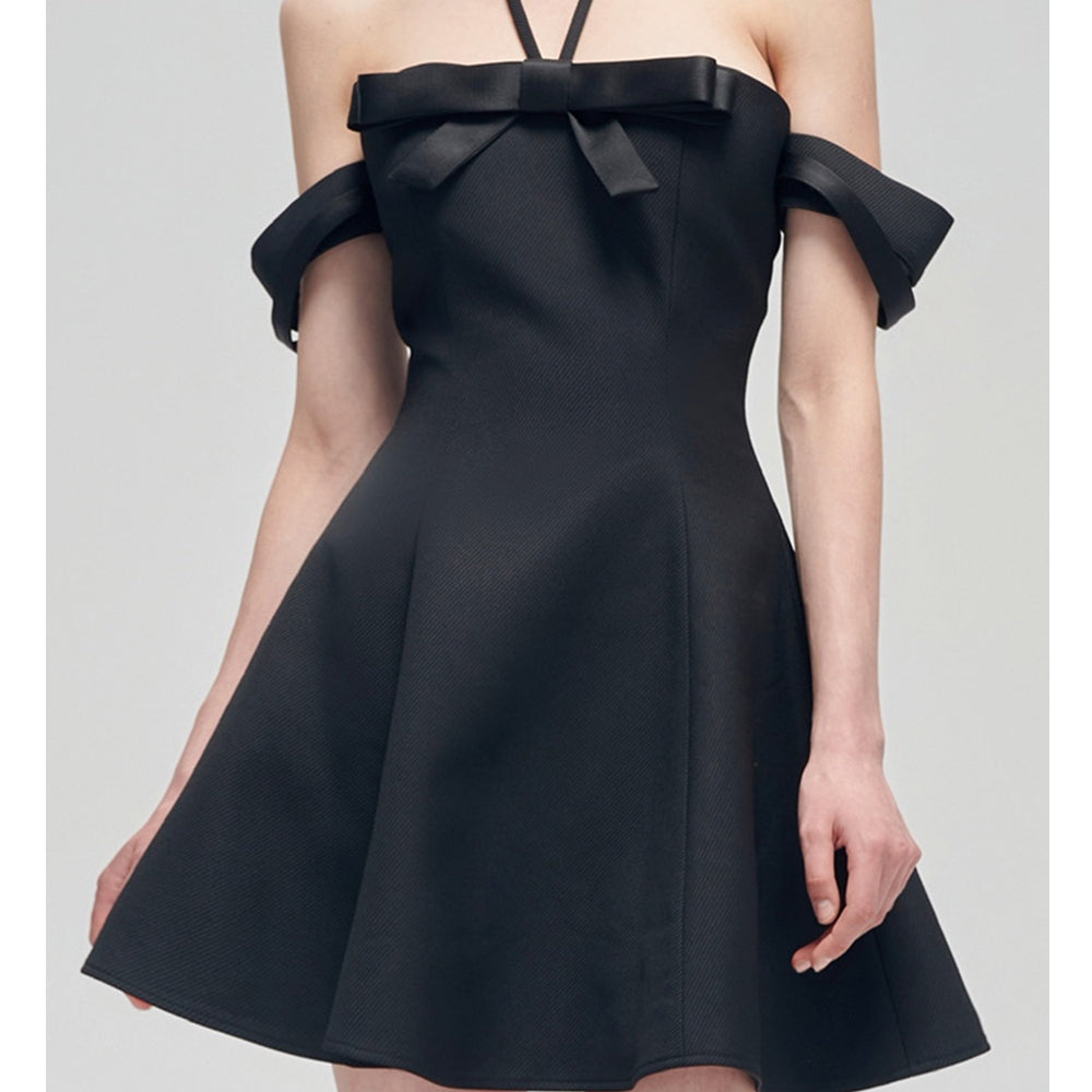 FA SOGNO Black Bow Dress