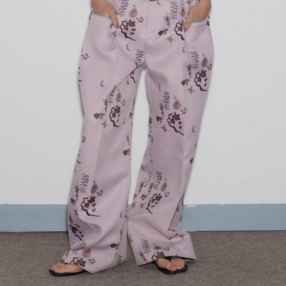 MEDIUM WELL Printed Wide-Leg Pants