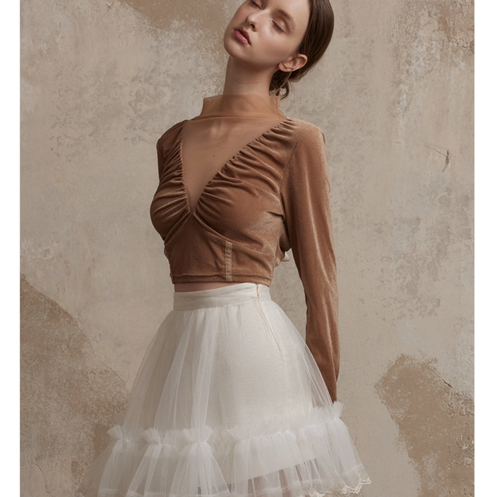 FA SOGNO Velvet Backless Top