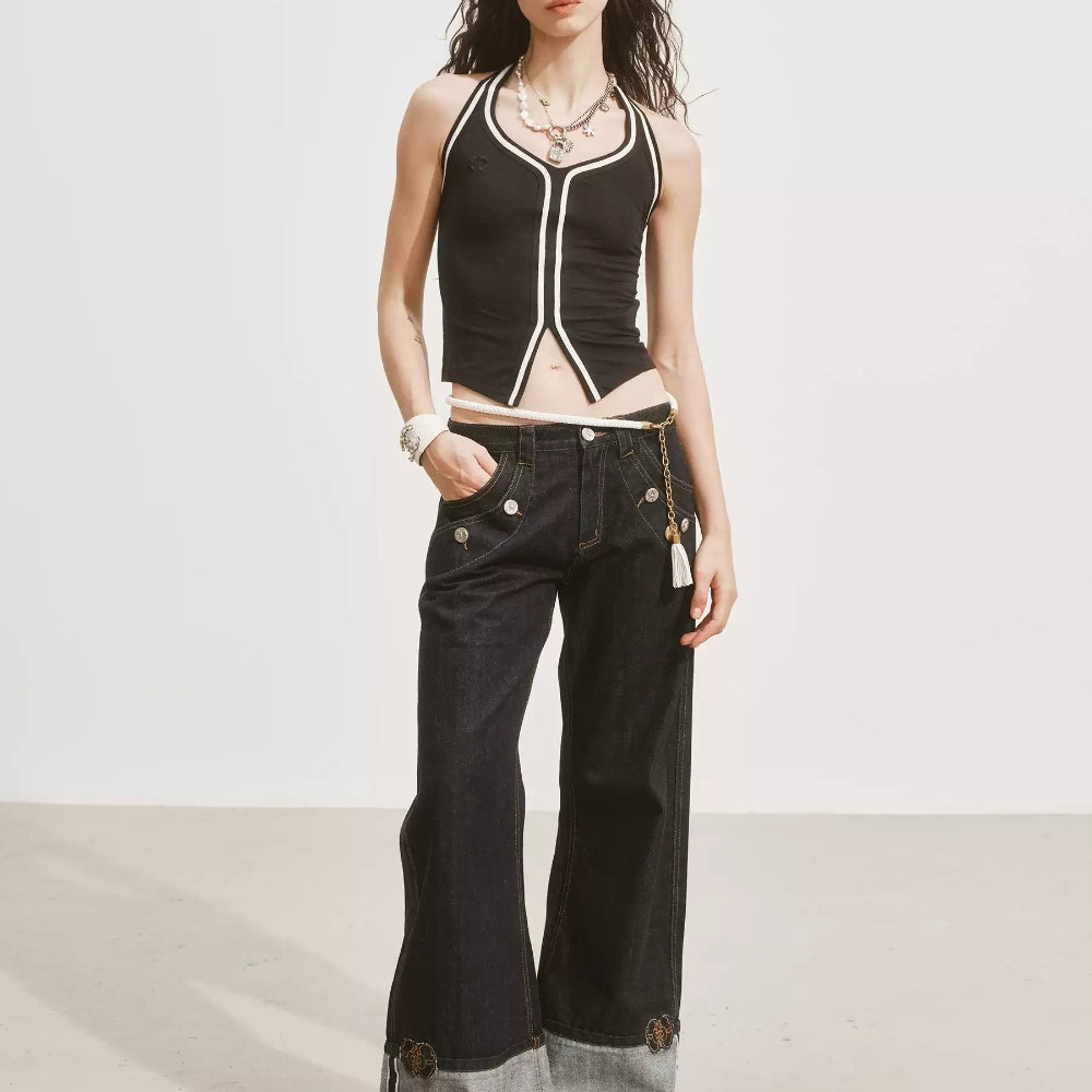 MEDIUM WELL Logo-embossed Jeans