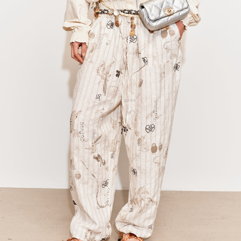 MEDIUM WELL Linen Print Pants