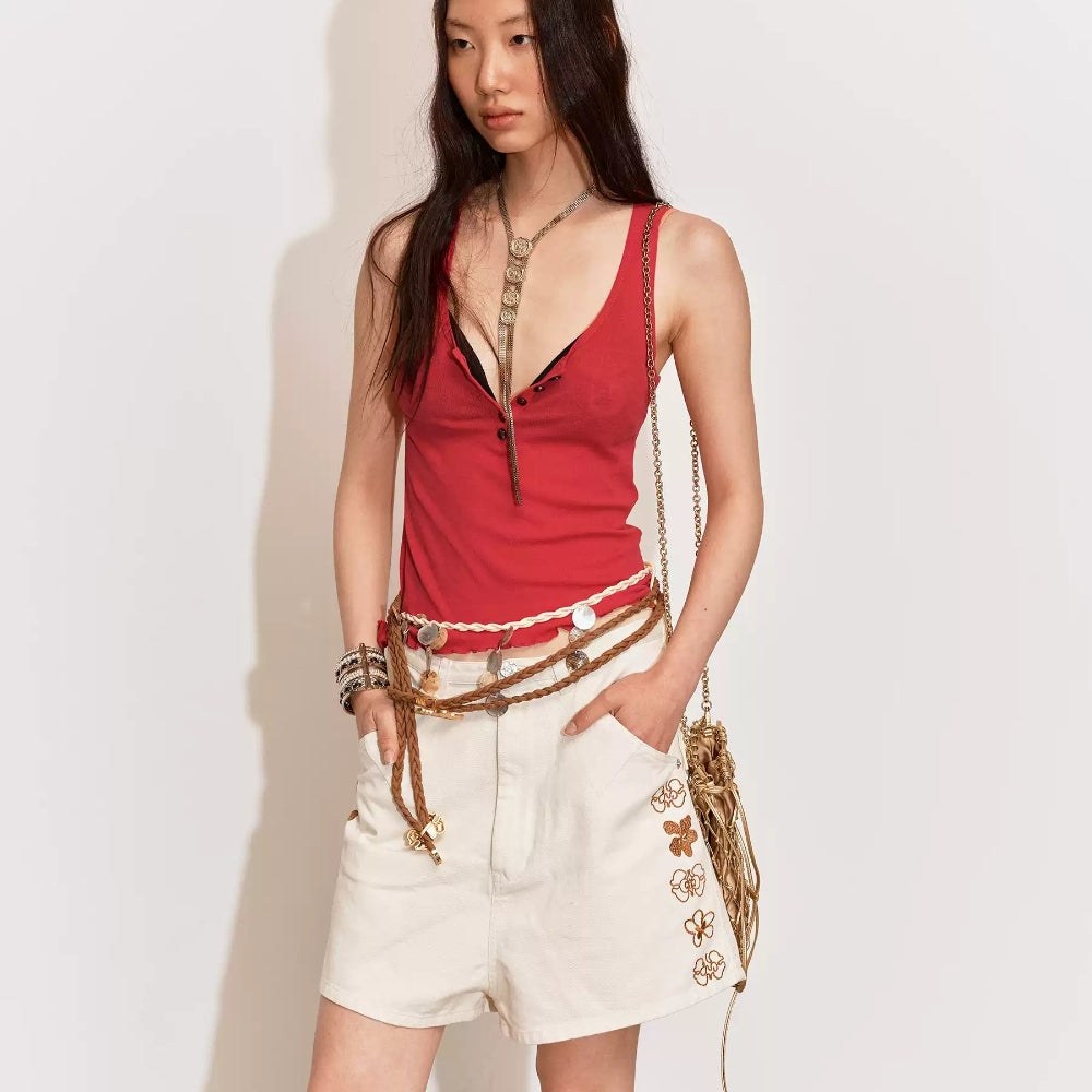 MEDIUM WELL Embroidered Washed Shorts