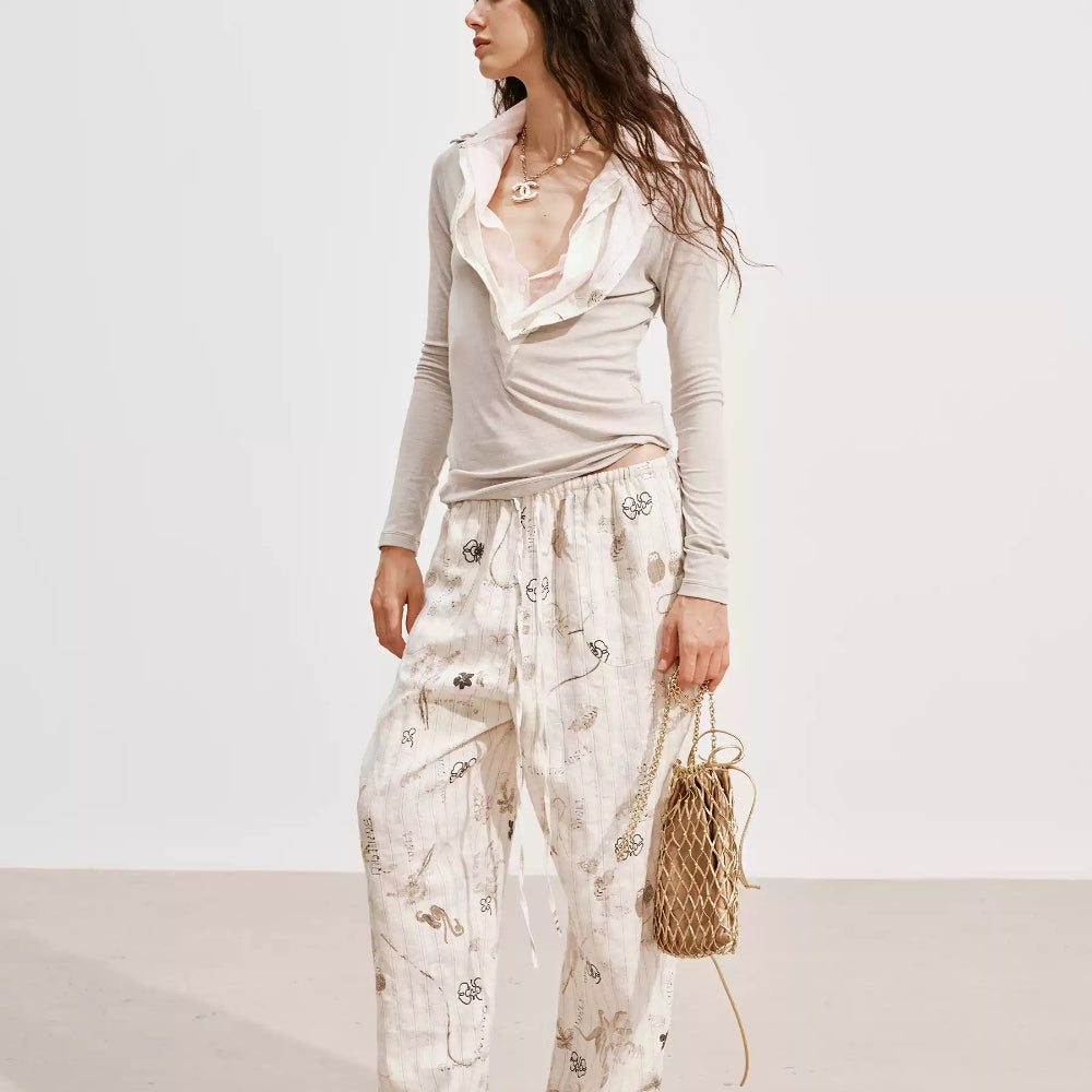 MEDIUM WELL Linen Print Pants