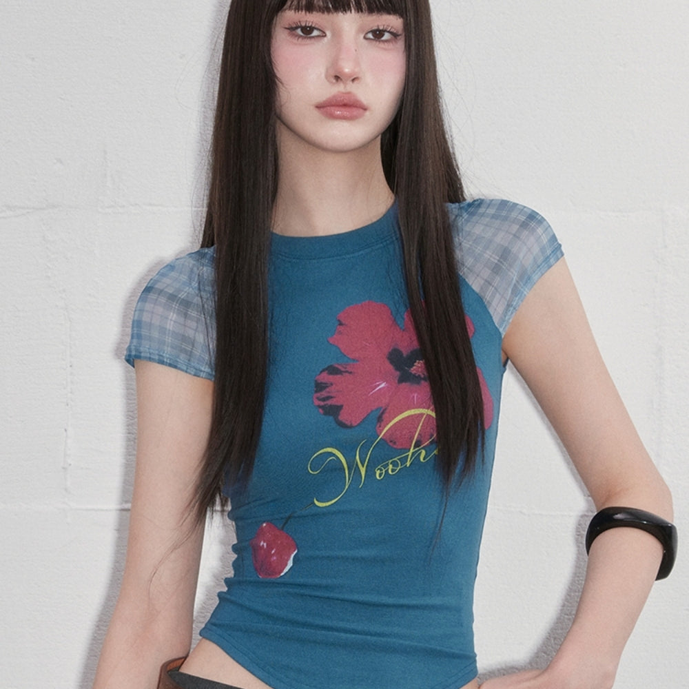 WOOHA Sheer Panel T-shirt