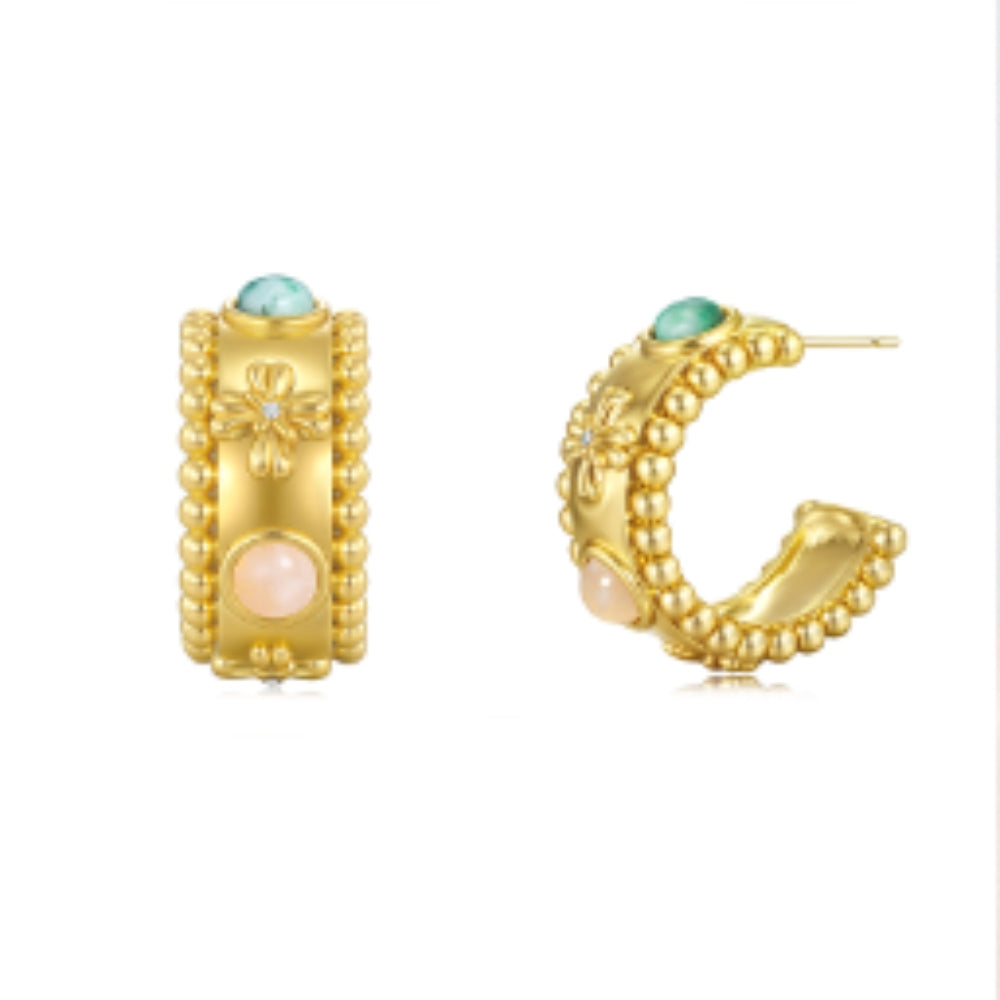 tokokkino Stone Bow Earrings