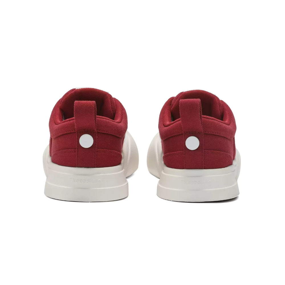 Ouder smiler open smile canvas shoes red