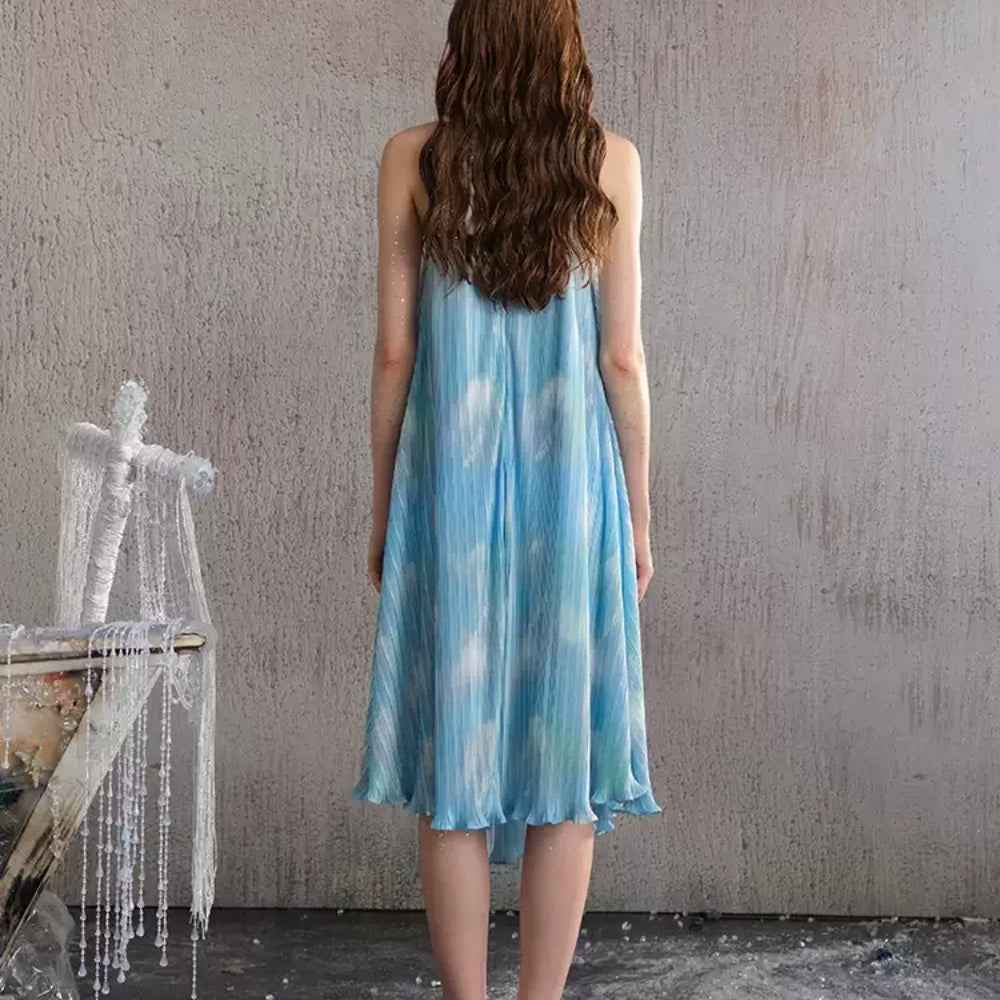 ARTE PURA Blue Halter Gown