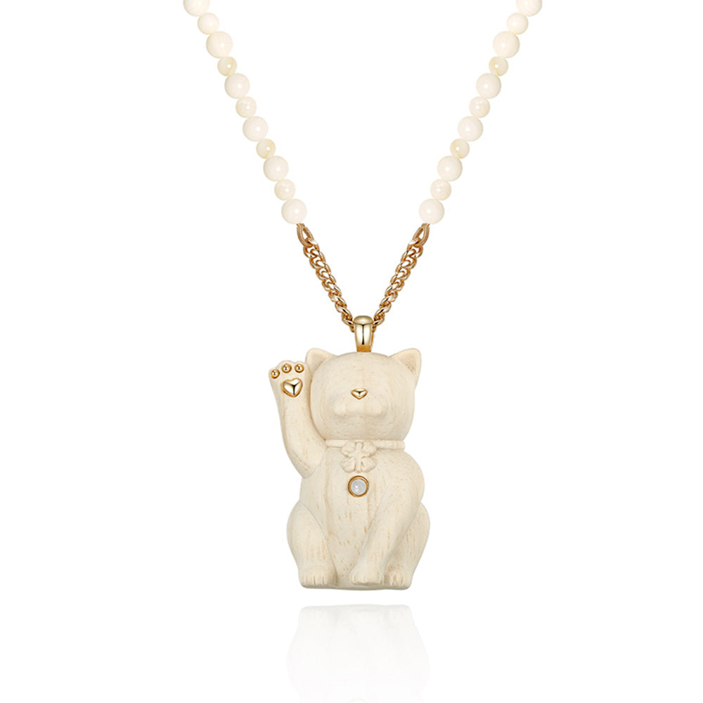 tokokkino Wooden Cat Necklace