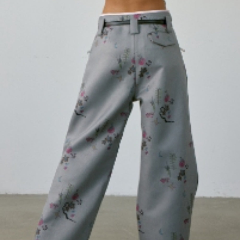MEDIUM WELL Printed Wide-Leg Pants
