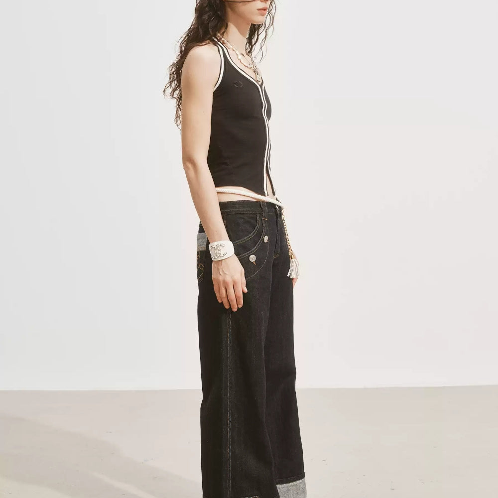 MEDIUM WELL Logo-embossed Jeans