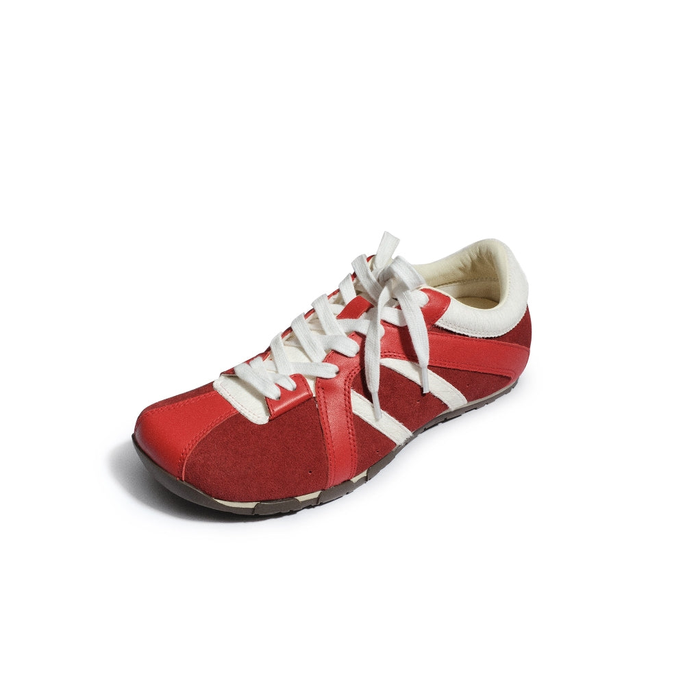 Square-Toe Sneaker red