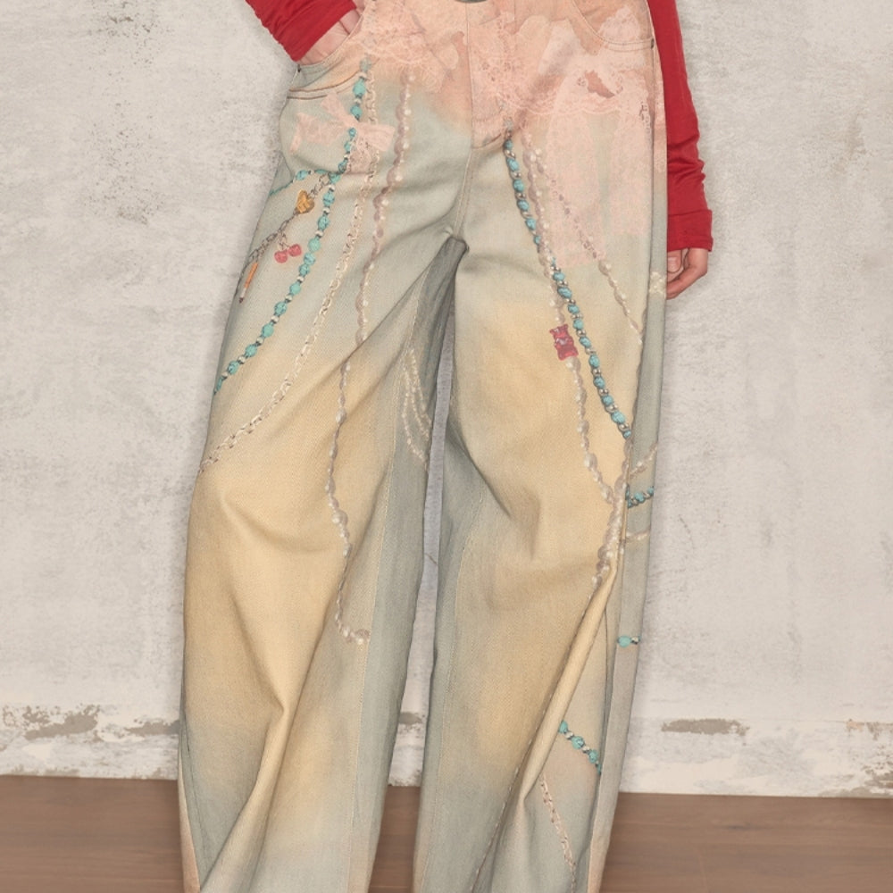 WOOHA 3D Lace Jeans