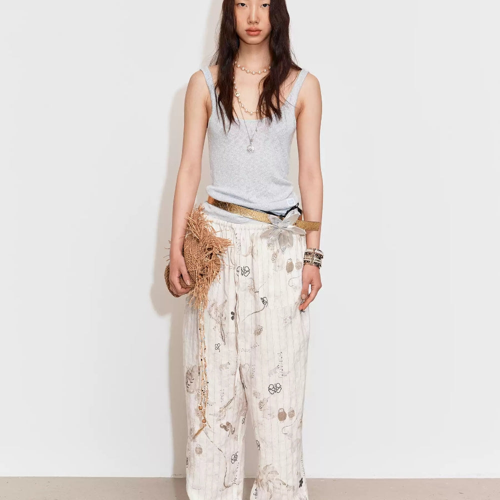 MEDIUM WELL Linen Print Pants