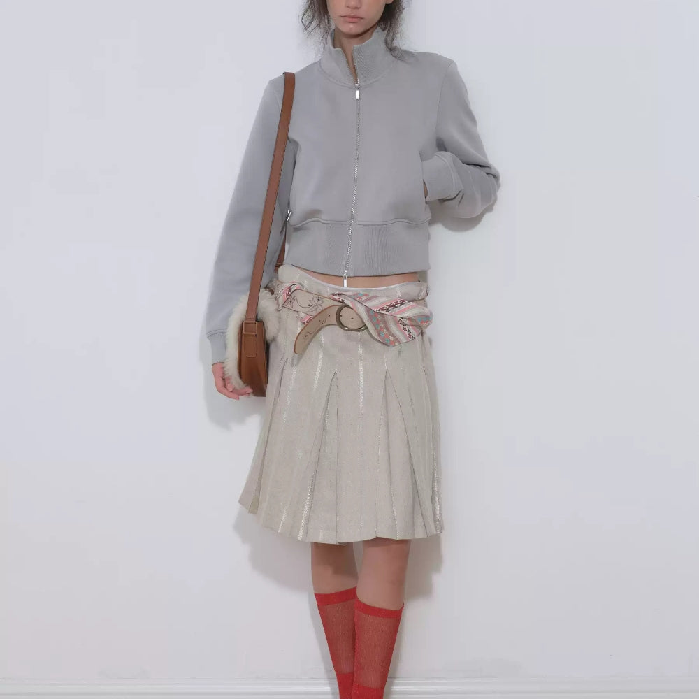 MEDIUM WELL Lurex Pleated Skirt