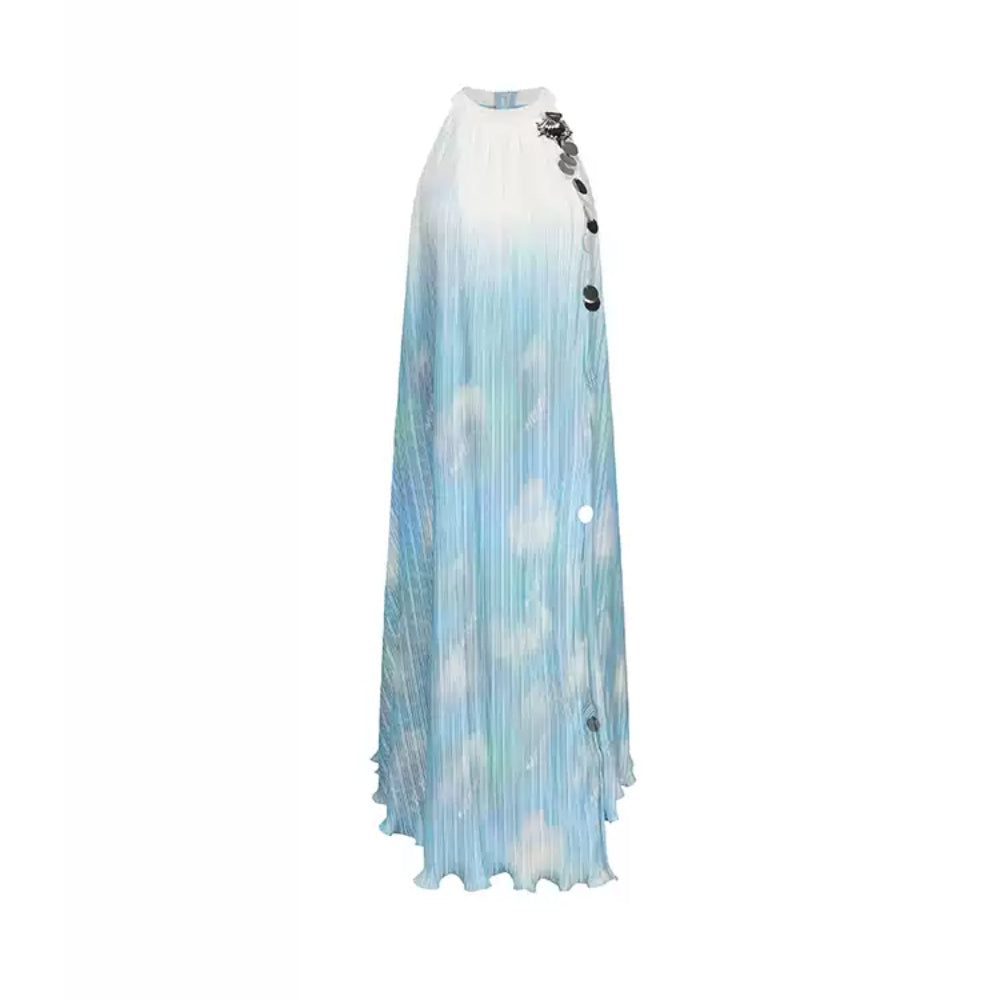 ARTE PURA Blue Halter Gown