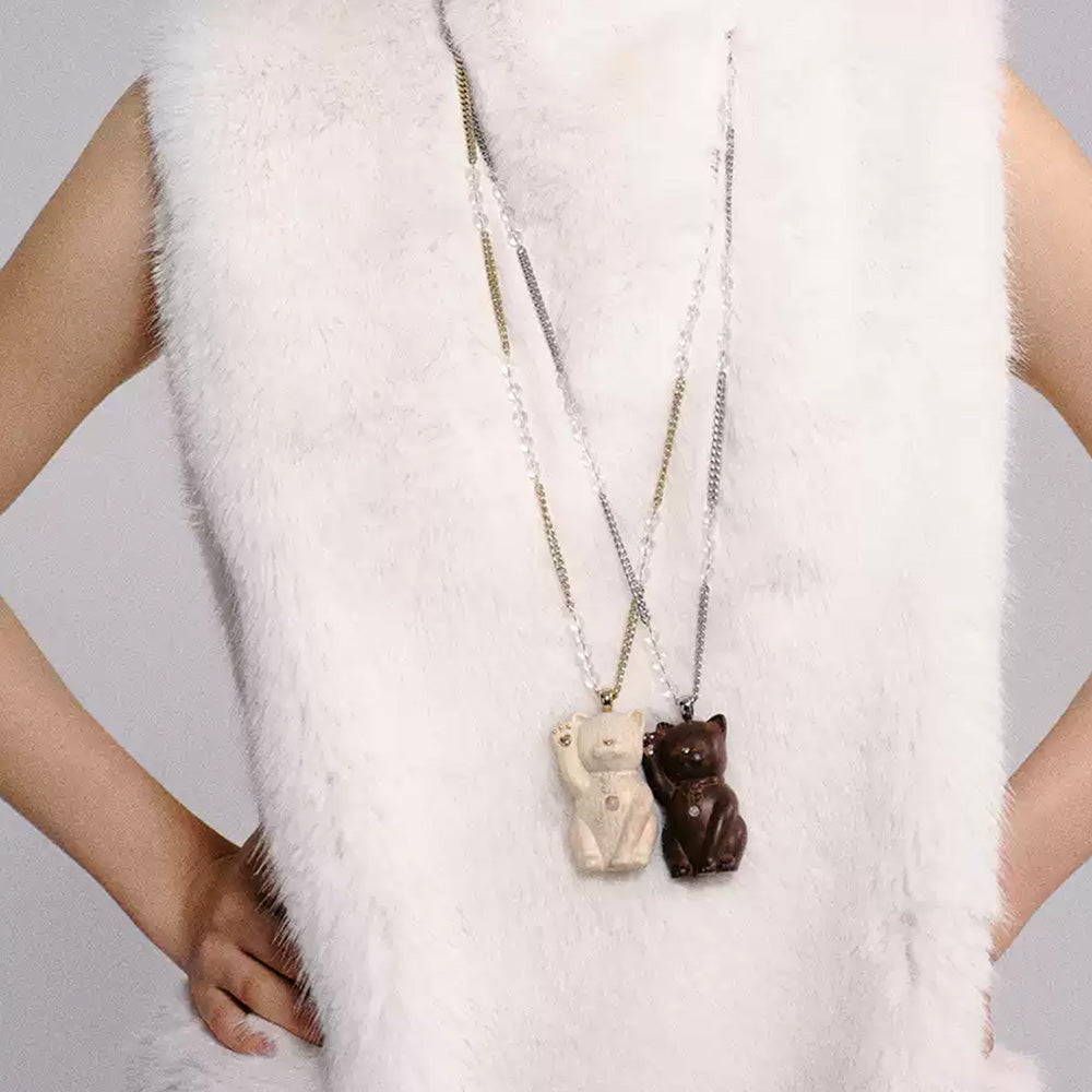 tokokkino Wooden Cat Necklace