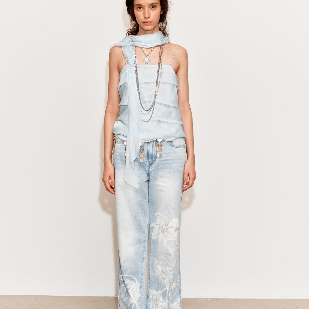 MEDIUM WELL Washed-out Printed Denim
