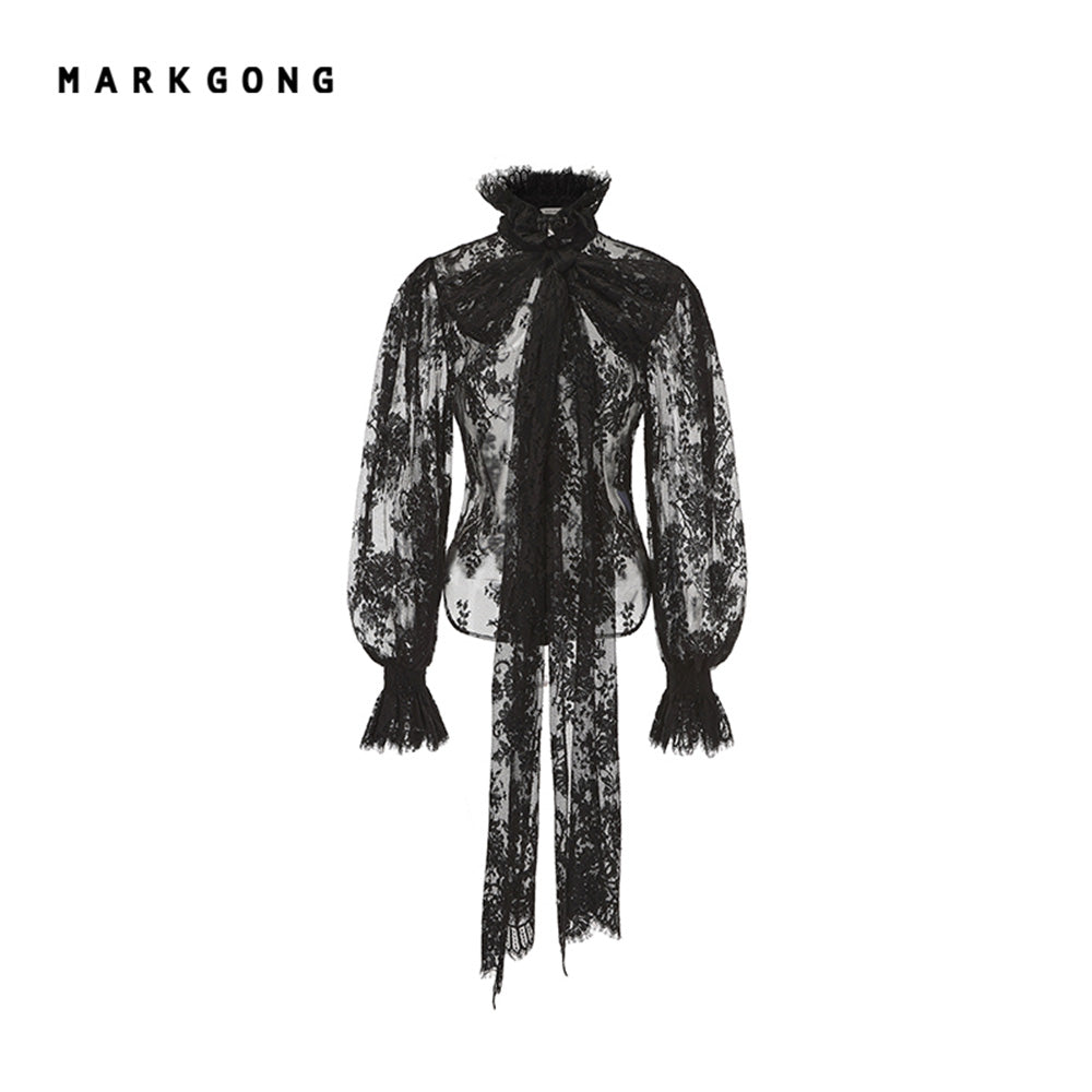 MARKGONG Lace Ruffle Shirt