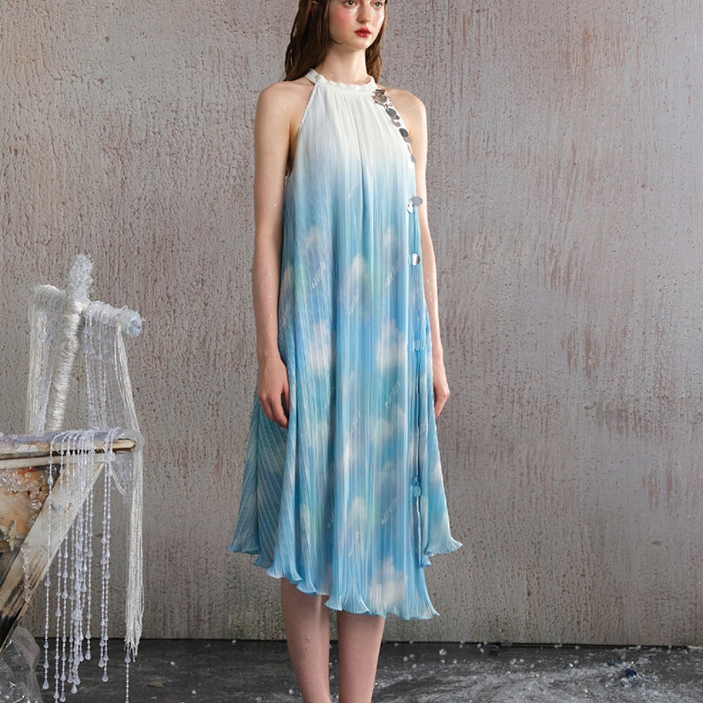 ARTE PURA Blue Halter Gown