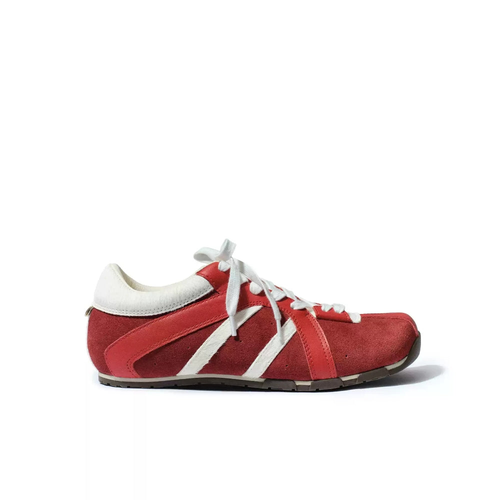 Square-Toe Sneaker red